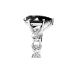 White gold Fancy Black Pear Cut Solitaire Diamond Ring with Pave Band and Four-Prong Setting_5