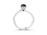 White gold Fancy Black Pear Cut Solitaire Diamond Ring with Prong Setting and Plain Band_15