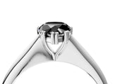White gold Fancy Black Pear Cut Solitaire Diamond Ring with Six-Prong Setting and Classic Band_42