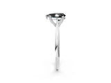 White gold Fancy Black Pear Cut Solitaire Diamond Ring with Six-Prong Setting and Classic Band_70