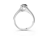 White gold Fancy Black Pear Cut Solitaire Diamond Ring with Six-Prong Setting and Classic Band_71