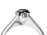 White gold Fancy Black Pear Cut Solitaire Diamond Ring with Six-Prong Setting and Classic Band_88