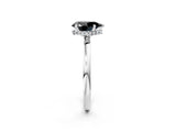White gold Fancy Black Pear Cut Solitaire Engagement Ring with Cathedral Band and Four-Prong Setting_2