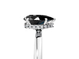 White gold Fancy Black Pear Cut Solitaire Engagement Ring with Cathedral Band and Four-Prong Setting_5