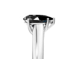 White gold Fancy Black Pear Cut Solitaire Engagement Ring with Tapered Band and Four-Prong Setting_20