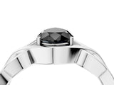 White gold Fancy Black Pear Cut Solitaire Intertwined Band Prong Setting Ring_4