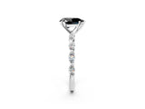 White gold Fancy Black Pear Cut Solitaire Marquise Side Stone Prong Setting Ring_2