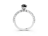White gold Fancy Black Pear Cut Solitaire Marquise Side Stone Prong Setting Ring_3