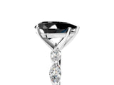 White gold Fancy Black Pear Cut Solitaire Marquise Side Stone Prong Setting Ring_5