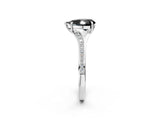 White gold Fancy Black Pear Cut Solitaire Pavé Band with Four-Prong Setting_2