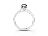 White gold Fancy Black Pear Cut Solitaire Pavé Band with Four-Prong Setting_3