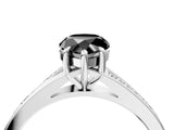 White gold Fancy Black Pear Cut Solitaire Pavé Band with Four-Prong Setting_4