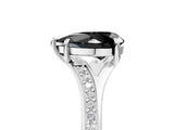 White gold Fancy Black Pear Cut Solitaire Pavé Band with Four-Prong Setting_5
