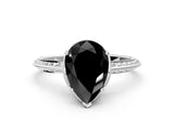 White gold Fancy Black Pear Cut Solitaire Split Shank Pave Diamond Engagement Ring with Four-Prong Setting_24