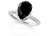 White gold Fancy Black Pear Cut Solitaire Split Shank Pave Diamond Engagement Ring with Four-Prong Setting_25