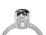 White gold Fancy Black Pear Cut Solitaire Split Shank Pave Diamond Engagement Ring with Four-Prong Setting_28