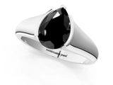 White gold Fancy Black Pear Cut Solitaire Tension Set Diamond Ring with Split Shank Band_25