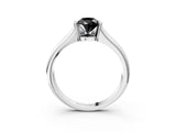 White gold Fancy Black Pear Cut Solitaire Tension Set Diamond Ring with Split Shank Band_27