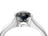 White gold Fancy Black Pear Cut Solitaire Tension Set Diamond Ring with Split Shank Band_28