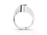 White gold Fancy Black Pear Cut Solitaire Tension-Set Diamond Split Shank Ring_3