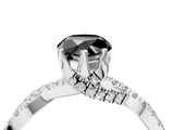 White gold Fancy Black Pear Cut Solitaire Twist Pave Diamond Engagement Ring with Prong Setting_15