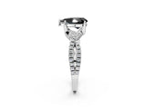 White gold Fancy Black Pear Cut Solitaire Twist Pave Diamond Engagement Ring with Prong Setting_2