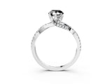 White gold Fancy Black Pear Cut Solitaire Twist Pave Diamond Engagement Ring with Prong Setting_26