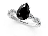 White gold Fancy Black Pear Cut Solitaire Twisted Pave Band with Four-Prong Setting_16
