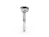 White gold Fancy Black Pear Cut Three-Stone Diamond Ring with Pavé Band and Four-Prong Setting_24
