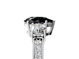 White gold Fancy Black Pear Cut Three-Stone Diamond Ring with Pavé Band and Four-Prong Setting_27