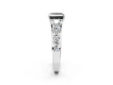 White gold Fancy Black Princess Cut Brilliant Diamond Pavé Band with Six-Prong Setting_14