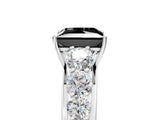 White gold Fancy Black Princess Cut Brilliant Diamond Pavé Band with Six-Prong Setting_17