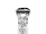 White gold Fancy Black Princess Cut Brilliant Diamond Pavé Band with Six-Prong Setting_17