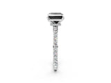 White gold Fancy Black Princess Cut Brilliant Pavé Band Solitaire with Four-Prong Setting_2