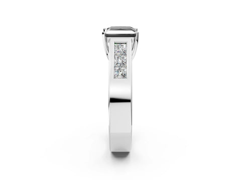 White gold Fancy Black Princess Cut Cut Channel Set Solitaire Ring with Four-Prong Setting_14
