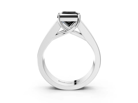 White gold Fancy Black Princess Cut Cut Channel Set Solitaire Ring with Four-Prong Setting_15