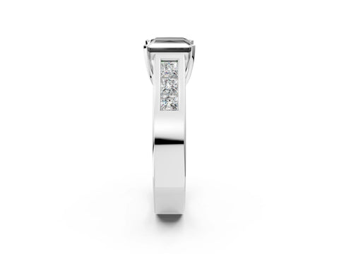 White gold Fancy Black Princess Cut Cut Channel Set Solitaire Ring with Four-Prong Setting_20