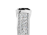 White gold Fancy Black Princess Cut Cut Diamond Channel Set Pave Band with Tension Prong Setting_5