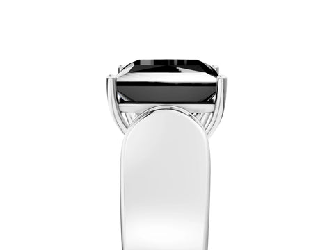 White gold Fancy Black Princess Cut Cut Diamond Channel Set Solitaire Ring with Four-Prong Setting_11