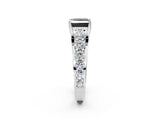 White gold Fancy Black Princess Cut Cut Diamond Engagement Ring with Pavé Band and Four-Prong Setting_2