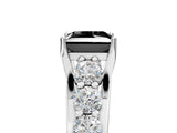 White gold Fancy Black Princess Cut Cut Diamond Engagement Ring with Pavé Band and Four-Prong Setting_5