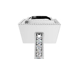 White gold Fancy Black Princess Cut-Cut Diamond Halo Engagement Ring with Pave Band and Prong Setting_5