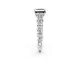 White gold Fancy Black Princess Cut Cut Diamond Pavé Band Solitaire with Four-Prong Setting_2