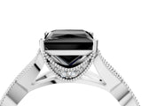 White gold Fancy Black Princess Cut Cut Diamond Twisted Band with Milgrain Pave Setting and Four-Prong Setting_4