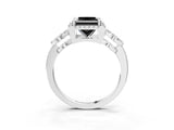 White gold Fancy Black Princess Cut Cut Halo Diamond Infinity Band with Four-Prong Setting_3
