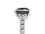 White gold Fancy Black Princess Cut Cut Pavé Band Solitaire Ring with Four-Prong Setting_29