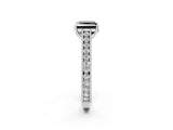 White gold Fancy Black Princess Cut Cut Pave Band Milgrain Solitaire Ring_2