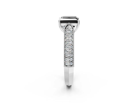 White gold Fancy Black Princess Cut Cut Pave Split Shank Engagement Ring with Four-Prong Setting_14