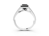 White gold Fancy Black Princess Cut Cut Pave Split Shank Engagement Ring with Four-Prong Setting_15