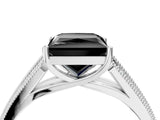 White gold Fancy Black Princess Cut Cut Pave Split Shank Engagement Ring with Four-Prong Setting_16
